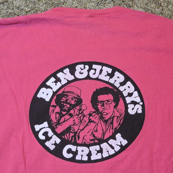 VTG 90’s Ben & Jerry’s Ice Cream Hebrew Logo Cows Made In Israel Double Sided XL - Picture 5 of 7